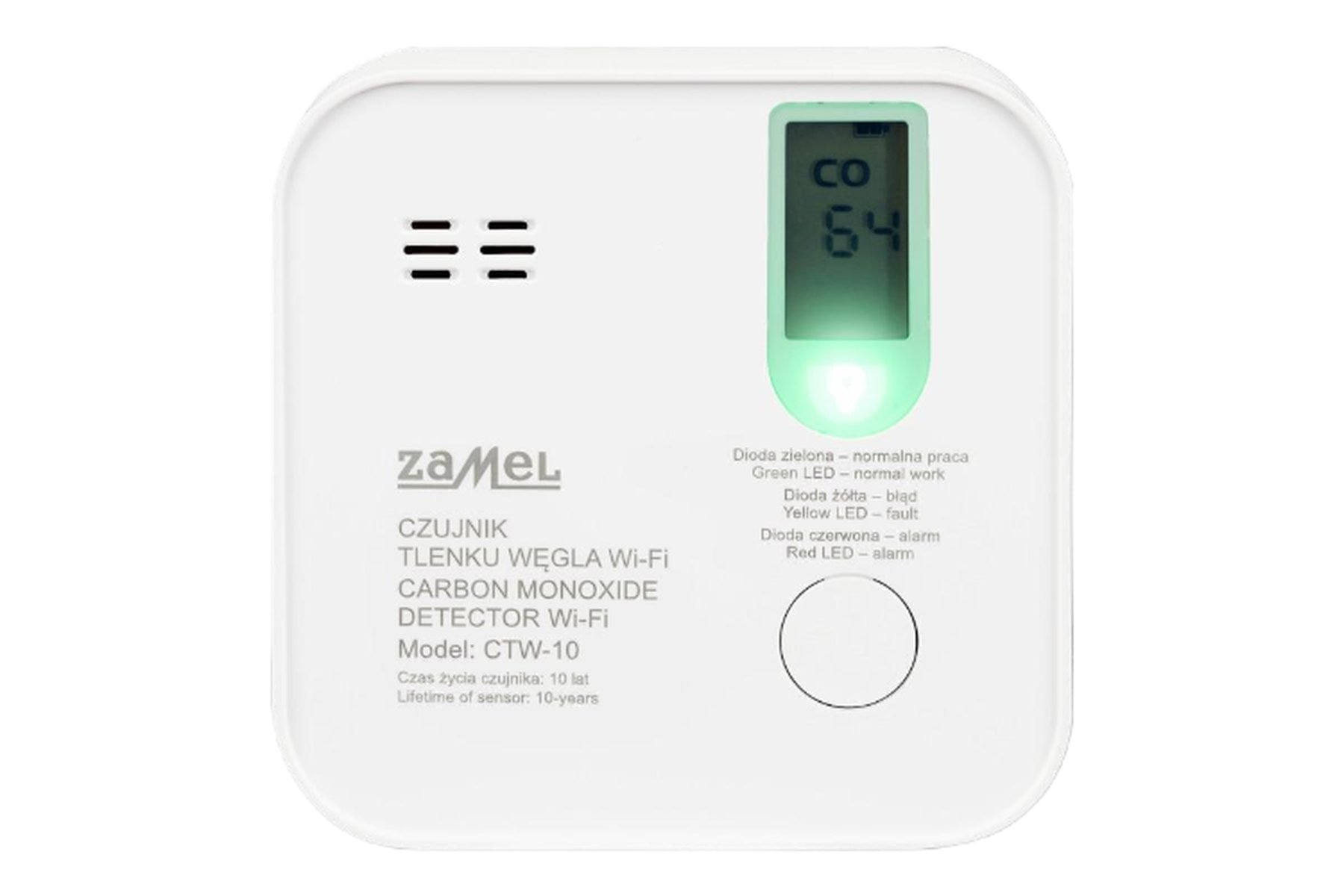 Czujnik detektor tlenku węgla czadu WiFi Aplikacja TUYA Zamel