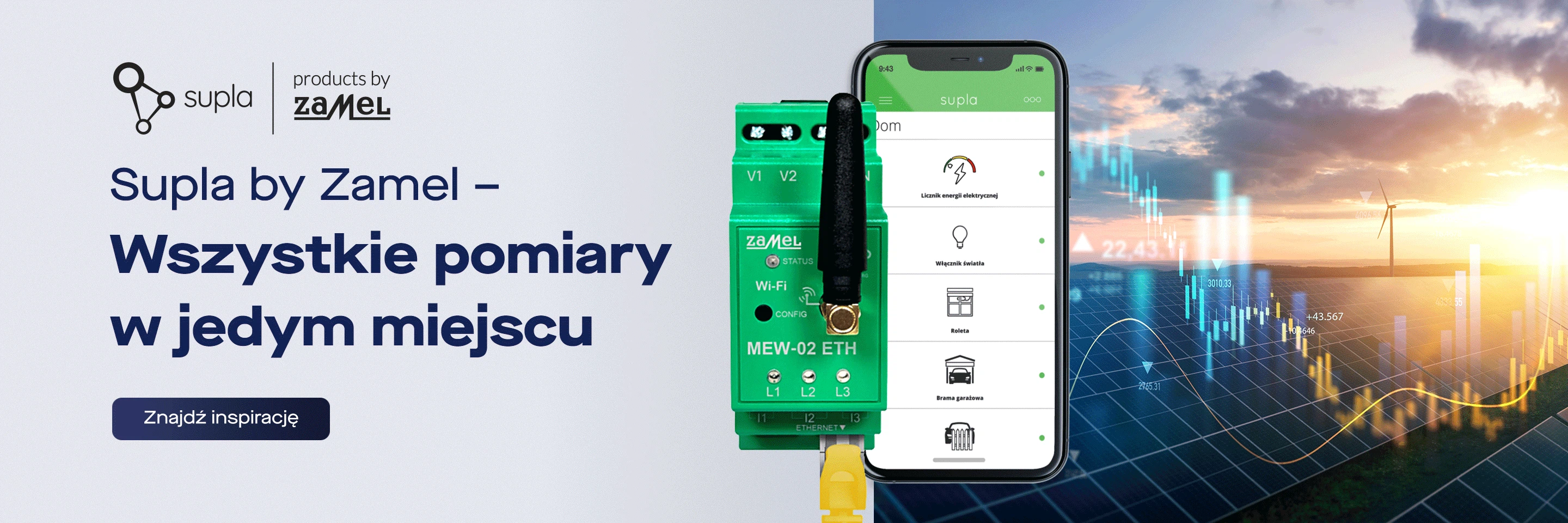 MEW-02 ETH Supla - dwukierunkowy monitor energii elektrycznej ze złączem Ethernet