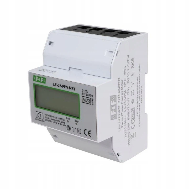 Dwukierunkowy trójfazowy licznik energii 100A MID RESET F&F - LE-03-FPV ...